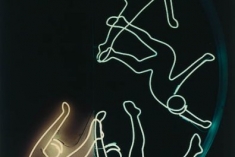 Zenith/Nadir, 84” x 54” x 12”; 1985 	   <br>animated neon installation, Zenith Gallery